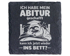 Schiefer Untersetzer Faultier Abitur Geschafft Ins Bett - Geschenk für – Bild 1