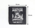 Schiefer Untersetzer Faultier Abitur Geschafft Ins Bett - Geschenk für – Bild 4