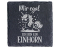 Schiefer Untersetzer Einhorn Mir Egal Spruch - Lustiges Geschenk für M – Bild 1