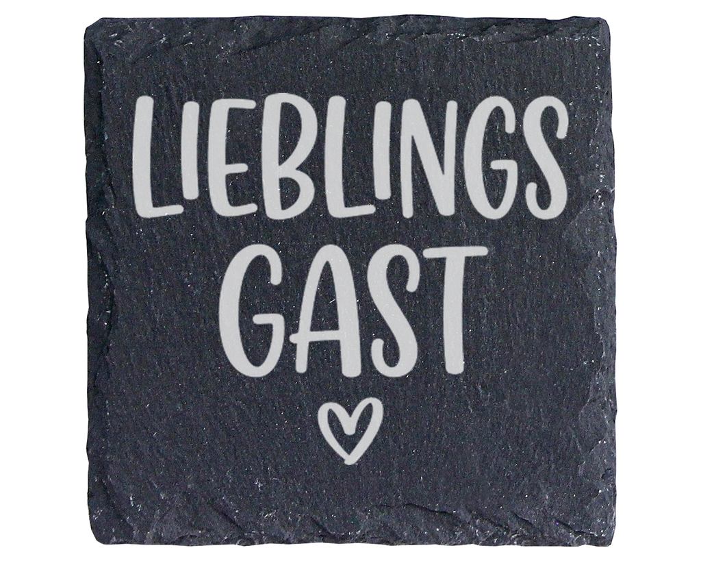Schiefertafel Untersetzer Lieblingsgast, Gastgeschenk für Freunde, Tis – Bild 1