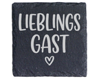 Schiefertafel Untersetzer Lieblingsgast, Gastgeschenk für Freunde, Tis – Bild 1