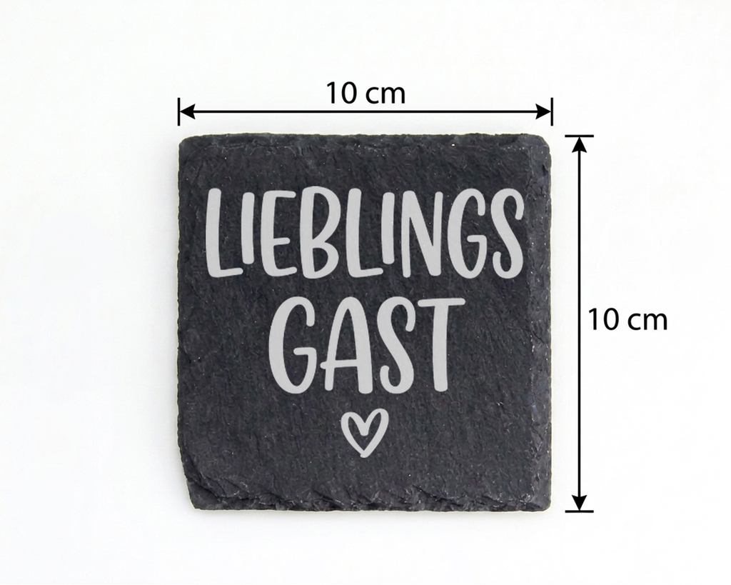 Schiefertafel Untersetzer Lieblingsgast, Gastgeschenk für Freunde, Tis – Bild 4