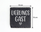 Schiefertafel Untersetzer Lieblingsgast, Gastgeschenk für Freunde, Tis – Bild 4
