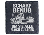 Schiefer Untersetzer Kettensäge Scharf Genug - Lustiges Geschenk für M – Bild 1