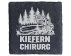 Schiefer Untersetzer Kettensäge Kiefern Chirurg Spruch - Geschenk für  – Bild 1