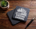 Schiefer Untersetzer Kettensäge Kiefern Chirurg Spruch - Geschenk für  – Bild 5