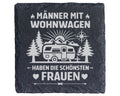 Schiefer Untersetzer Männer Mit Wohnwagen Schönsten Frauen - Geschenk  – Bild 1