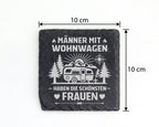 Schiefer Untersetzer Männer Mit Wohnwagen Schönsten Frauen - Geschenk  – Bild 4