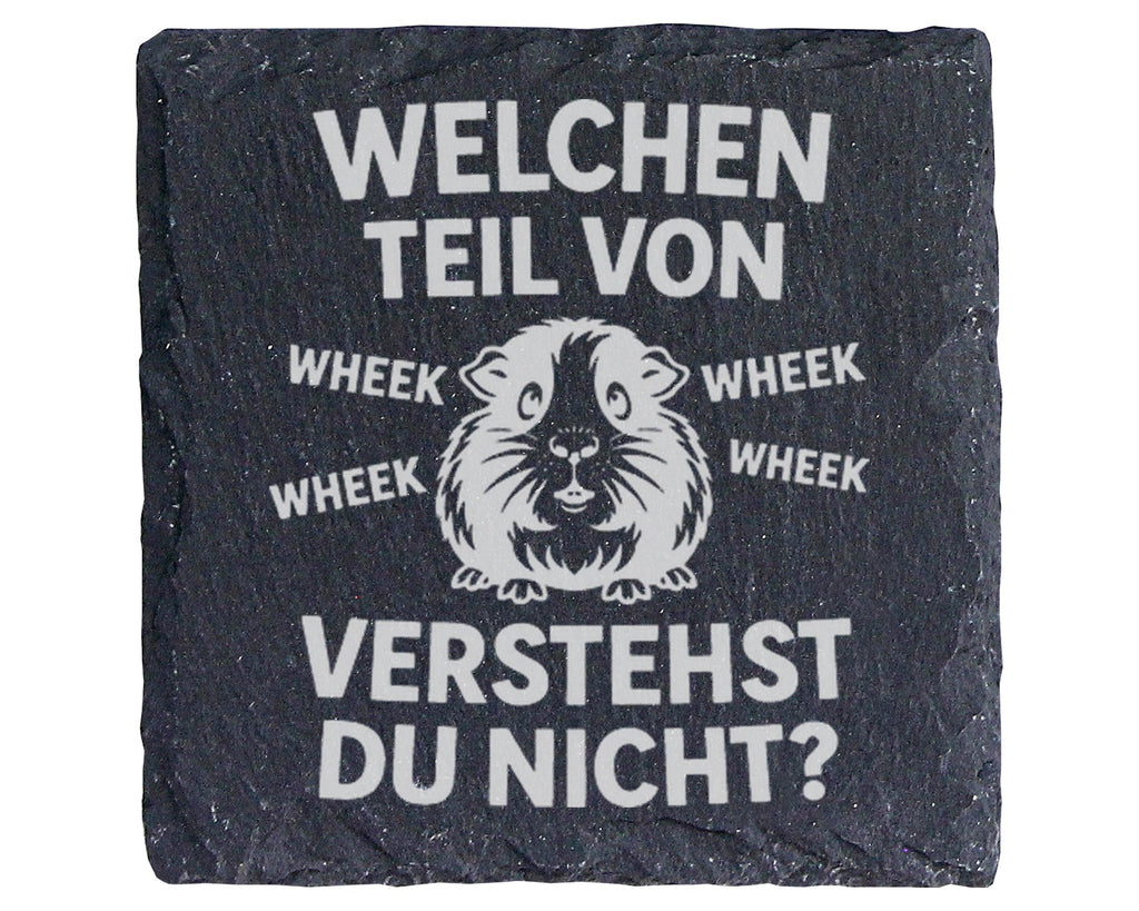 Schiefer Untersetzer Meerschweinchen Welchen Teil Von Wheek Verstehst  – Bild 1