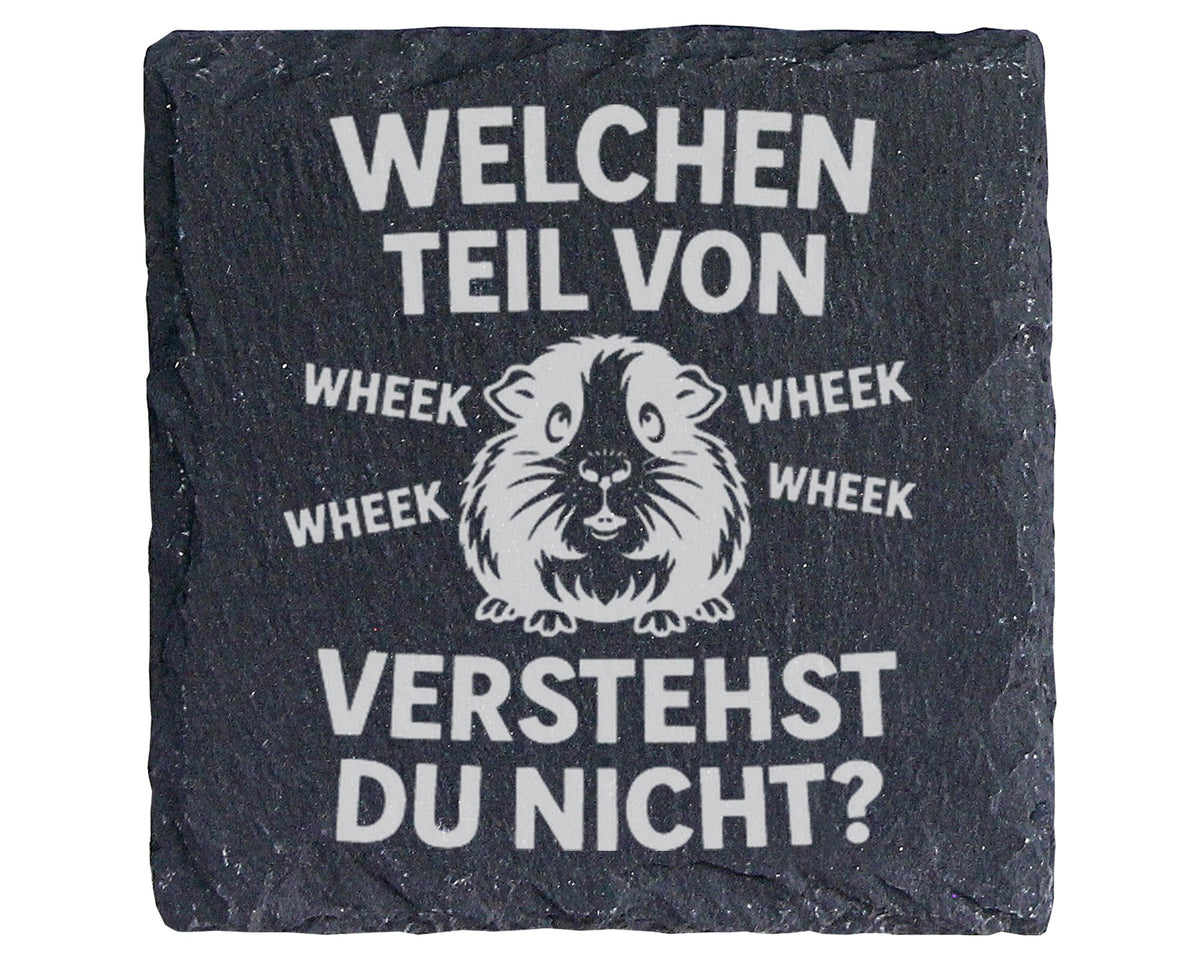 Schiefer Untersetzer Meerschweinchen Welchen Teil Von Wheek Verstehst  – Bild 1