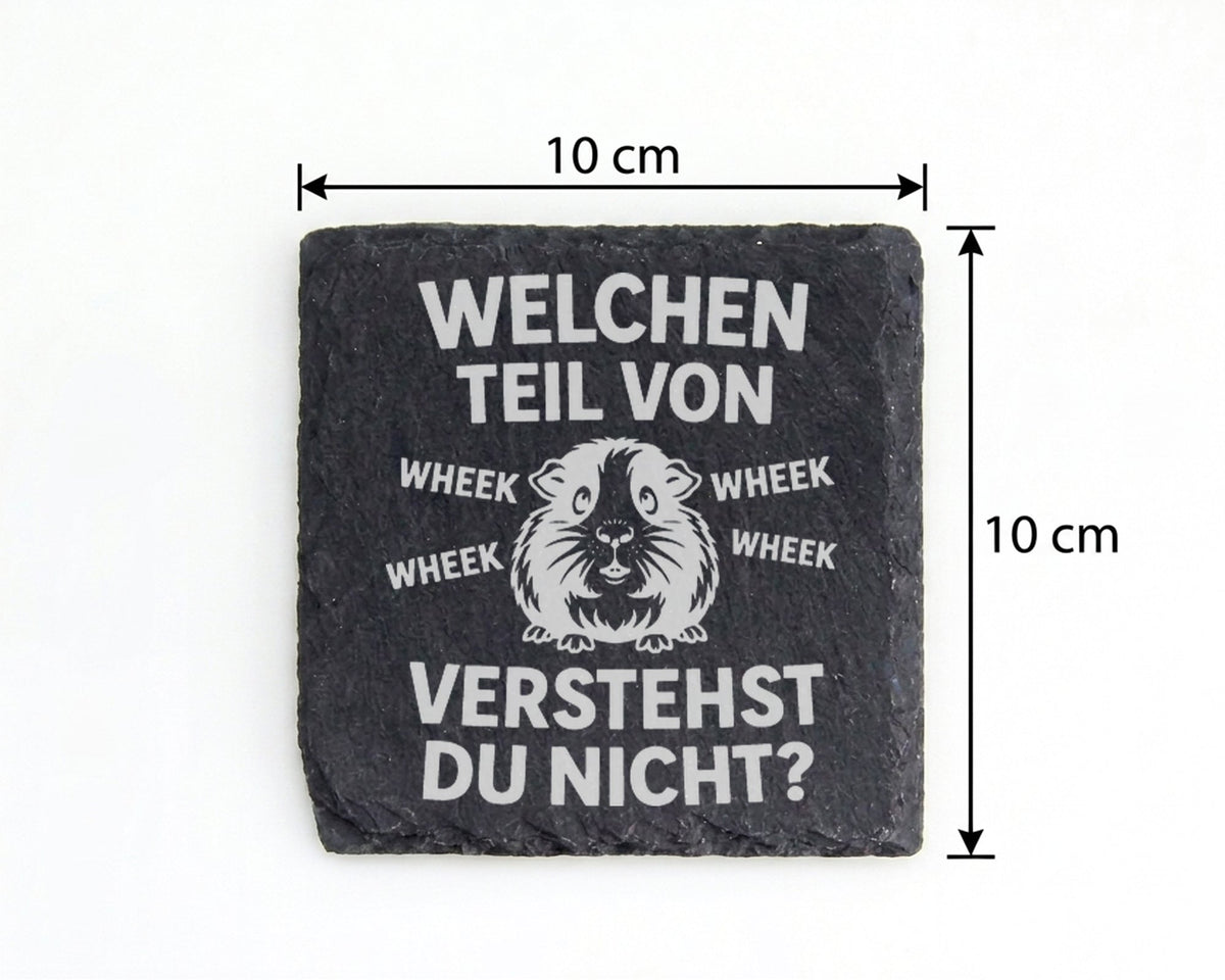 Schiefer Untersetzer Meerschweinchen Welchen Teil Von Wheek Verstehst  – Bild 4