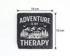 Schiefer Untersetzer Adventure Is My Therapy Offroad - Geschenk für Ge – Bild 4