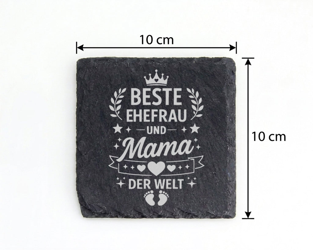 Schiefer Untersetzer Für Ehefrau Und Mama Der Welt - Geschenk Mutter Z – Bild 4