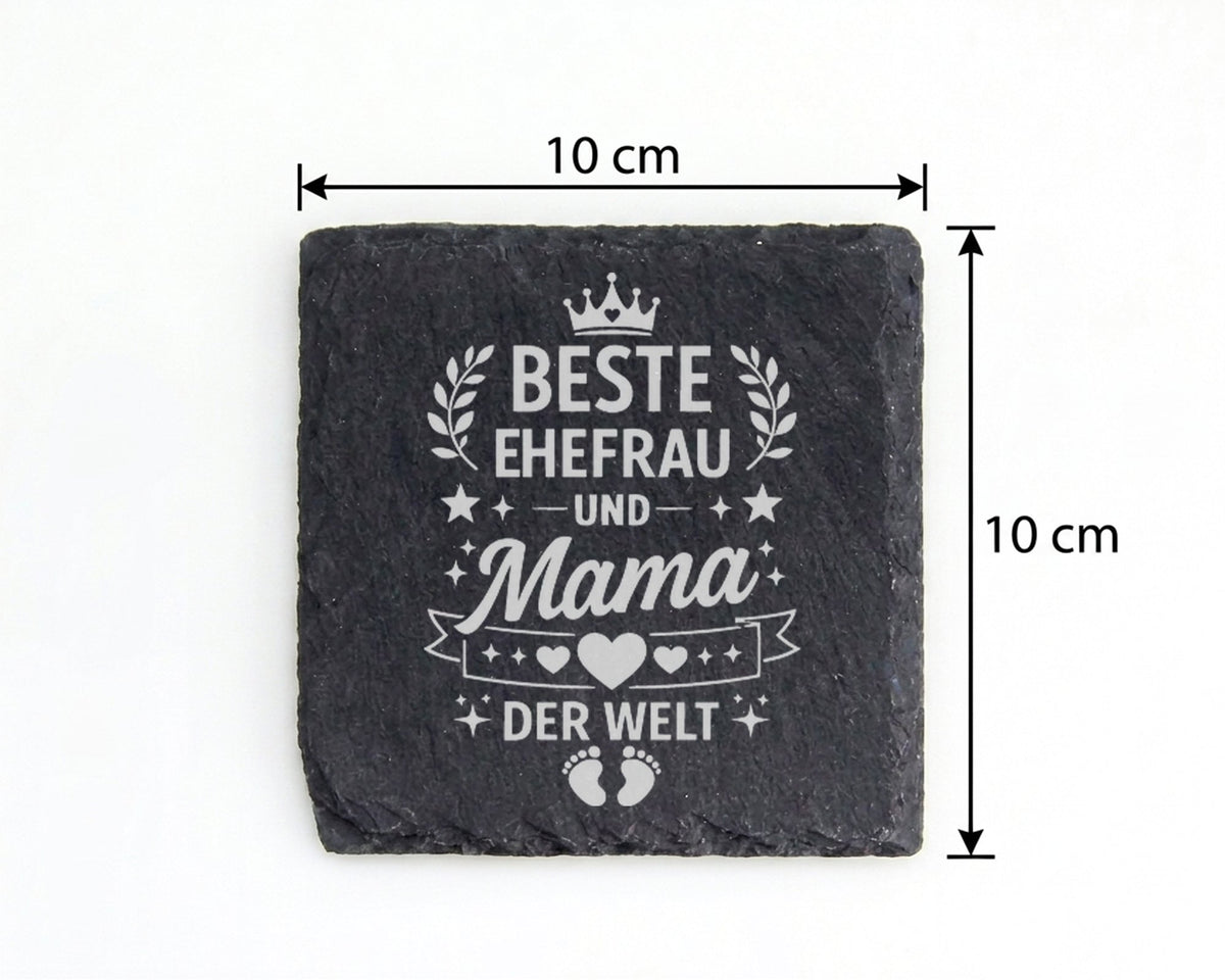 Schiefer Untersetzer Für Ehefrau Und Mama Der Welt - Geschenk Mutter Z – Bild 4