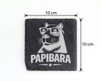 Schiefer Untersetzer Capybara Papibara - Lustiges Geschenk für Väter P – Bild 4