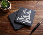 Schiefer Untersetzer Capybara Papibara - Lustiges Geschenk für Väter P – Bild 5