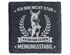 Schiefer Untersetzer Esel Spruch Nicht Stur Meinungsstabil - Lustiges  – Bild 1