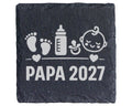 Schiefer Untersetzer Papa 2027 Baby Motiv - Geschenk für Werdende Väte – Bild 1