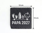 Schiefer Untersetzer Papa 2027 Baby Motiv - Geschenk für Werdende Väte – Bild 4