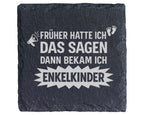 Schiefer Untersetzer Früher Das Sagen Enkelkinder - Lustiges Geschenk  – Bild 1
