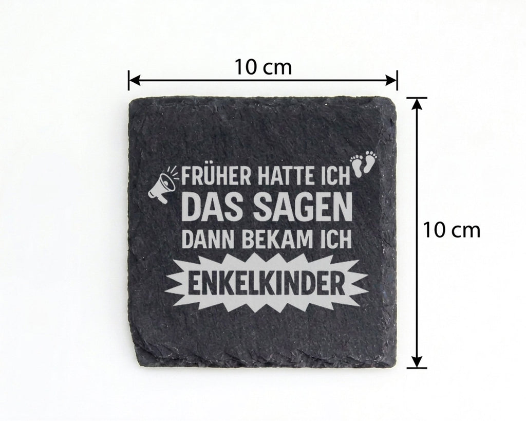 Schiefer Untersetzer Früher Das Sagen Enkelkinder - Lustiges Geschenk  – Bild 4