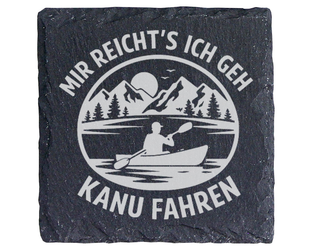 Schiefer Untersetzer Kanu Mir Reichts Ich Geh Fahren - Geschenk für Pa – Bild 1