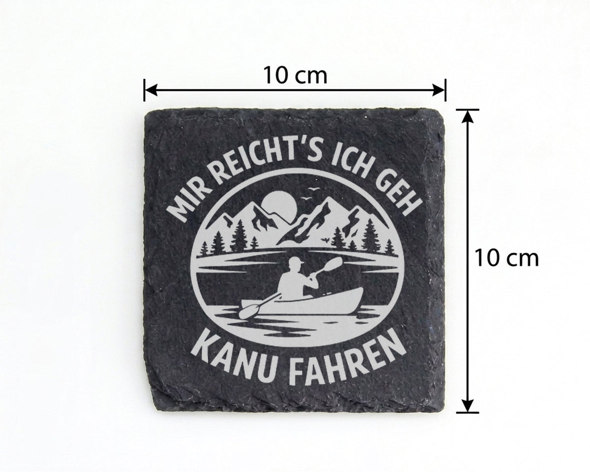 Schiefer Untersetzer Kanu Mir Reichts Ich Geh Fahren - Geschenk für Pa – Bild 4