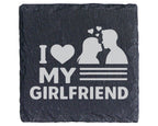 Schiefer Untersetzer I Love My Girlfriend Paar Herz - Geschenk für Fre – Bild 1