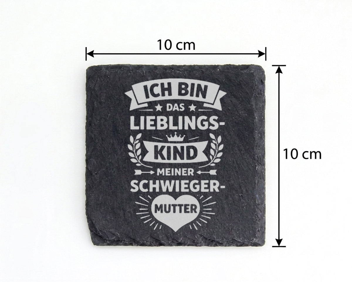 Schiefer Untersetzer Lieblingskind Meiner Schwiegermutter Spruch - Lus – Bild 4