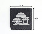 Schiefer Untersetzer Japan Motiv Mit Torii Und Bonsai Baum - Geschenk  – Bild 4