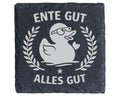Schiefer Untersetzer Gummiente Ente Gut Alles - Witziges Geschenk für  – Bild 1
