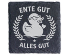 Schiefer Untersetzer Gummiente Ente Gut Alles - Witziges Geschenk für  – Bild 1