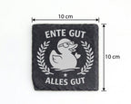 Schiefer Untersetzer Gummiente Ente Gut Alles - Witziges Geschenk für  – Bild 4