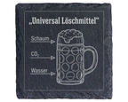 Schiefertafel Untersetzer Universal Löschmittel Bier, Feuerwehr Gesche – Bild 1