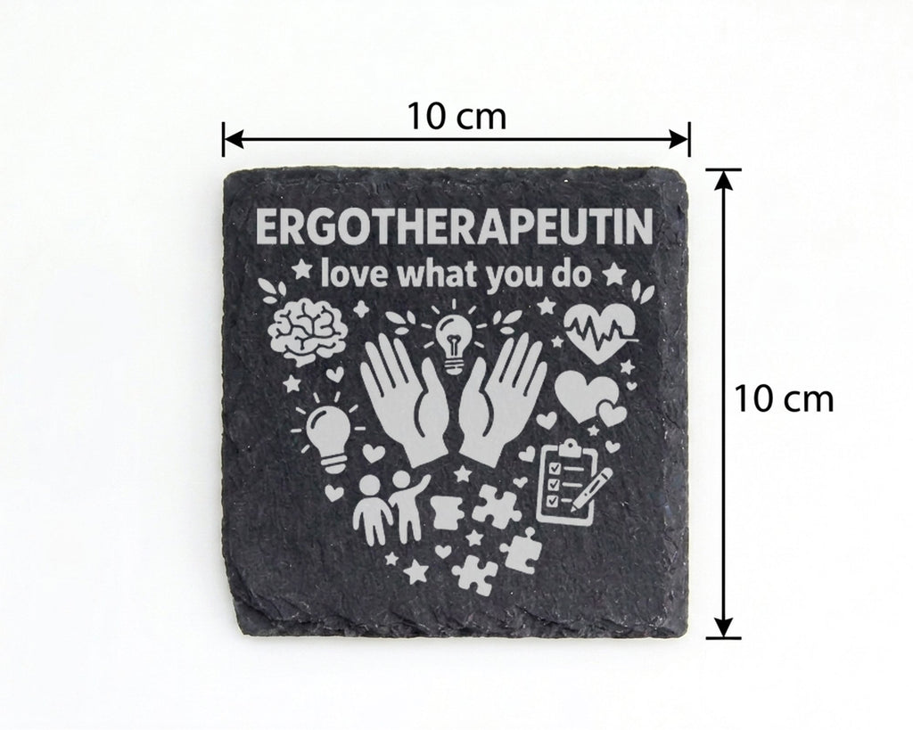 Schiefer Untersetzer Ergotherapeutin Love What You Do - Geschenk Für T – Bild 4