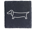 Schiefer Untersetzer Dackel Motiv - Geschenk für Hundebesitzer und Tec – Bild 1