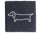 Schiefer Untersetzer Dackel Motiv - Geschenk für Hundebesitzer und Tec – Bild 1
