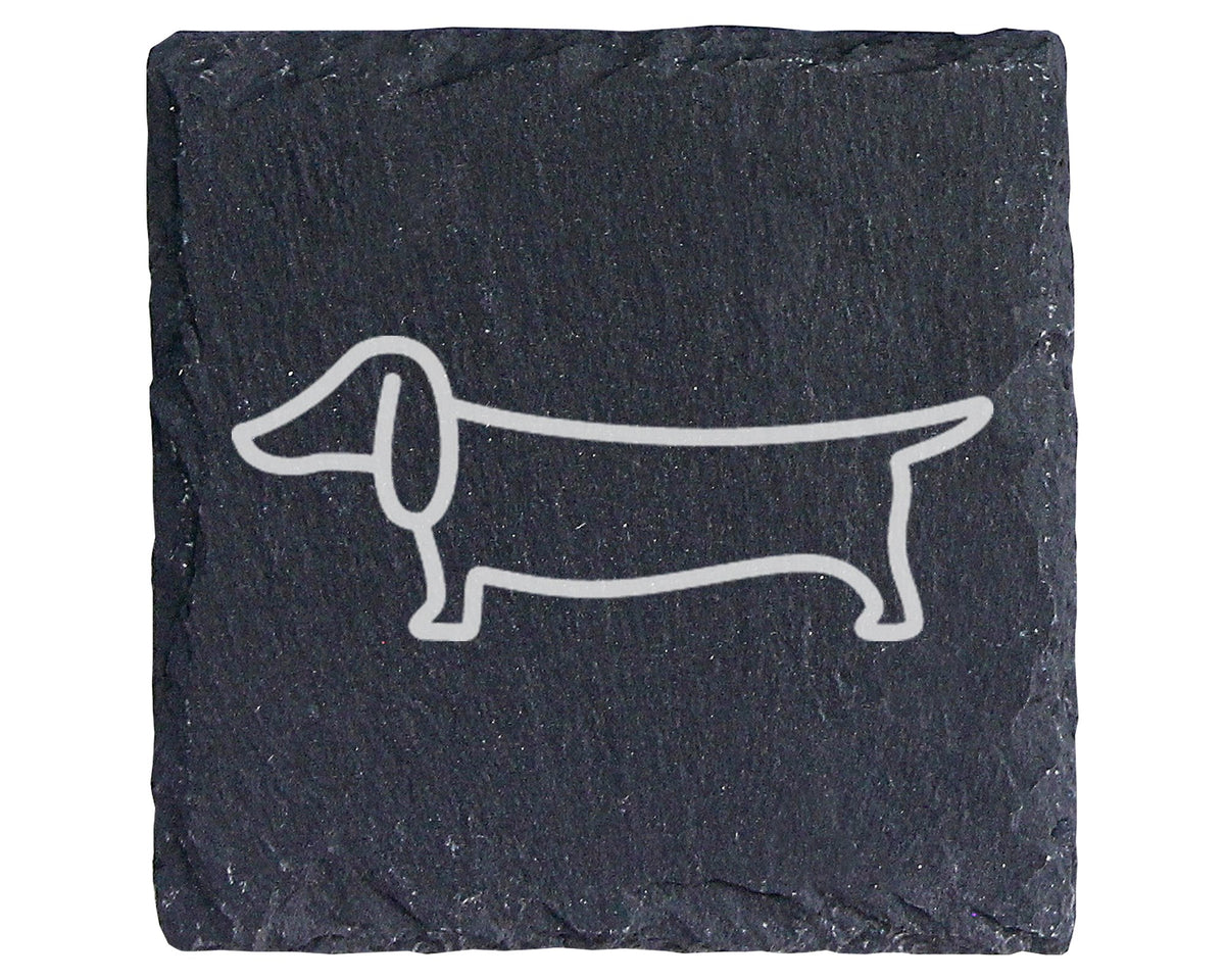 Schiefer Untersetzer Dackel Motiv - Geschenk für Hundebesitzer und Tec – Bild 1