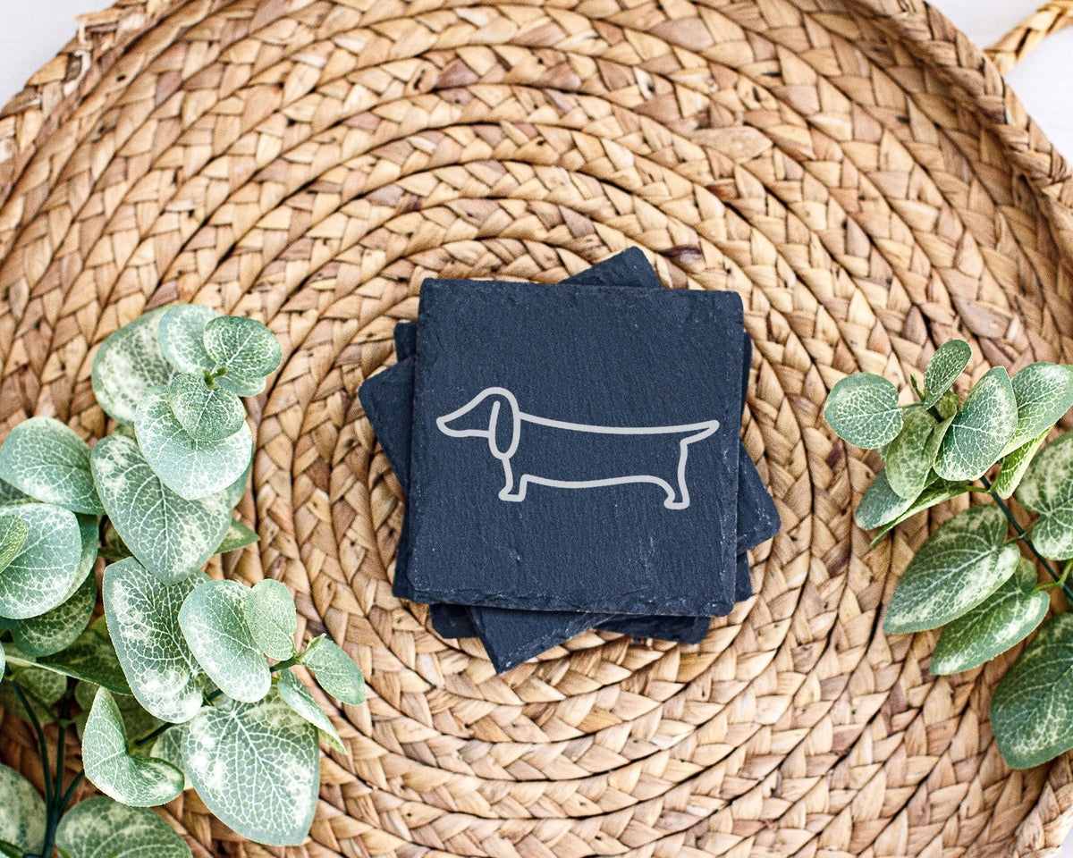 Schiefer Untersetzer Dackel Motiv - Geschenk für Hundebesitzer und Tec – Bild 3