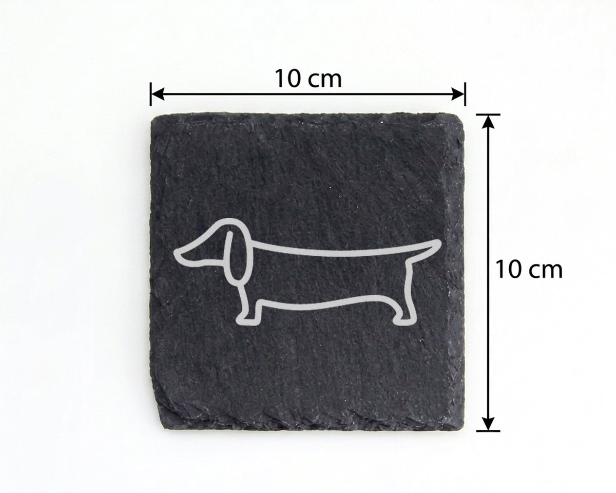 Schiefer Untersetzer Dackel Motiv - Geschenk für Hundebesitzer und Tec – Bild 4