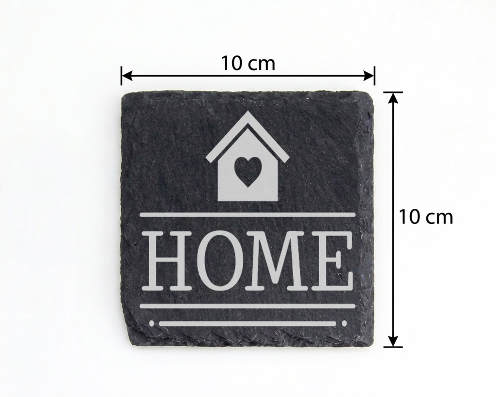 Schiefertafel Untersetzer HOME Haus mit Herz, Deko für neues Zuhause,  – Bild 4