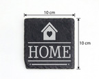 Schiefertafel Untersetzer HOME Haus mit Herz, Deko für neues Zuhause,  – Bild 4