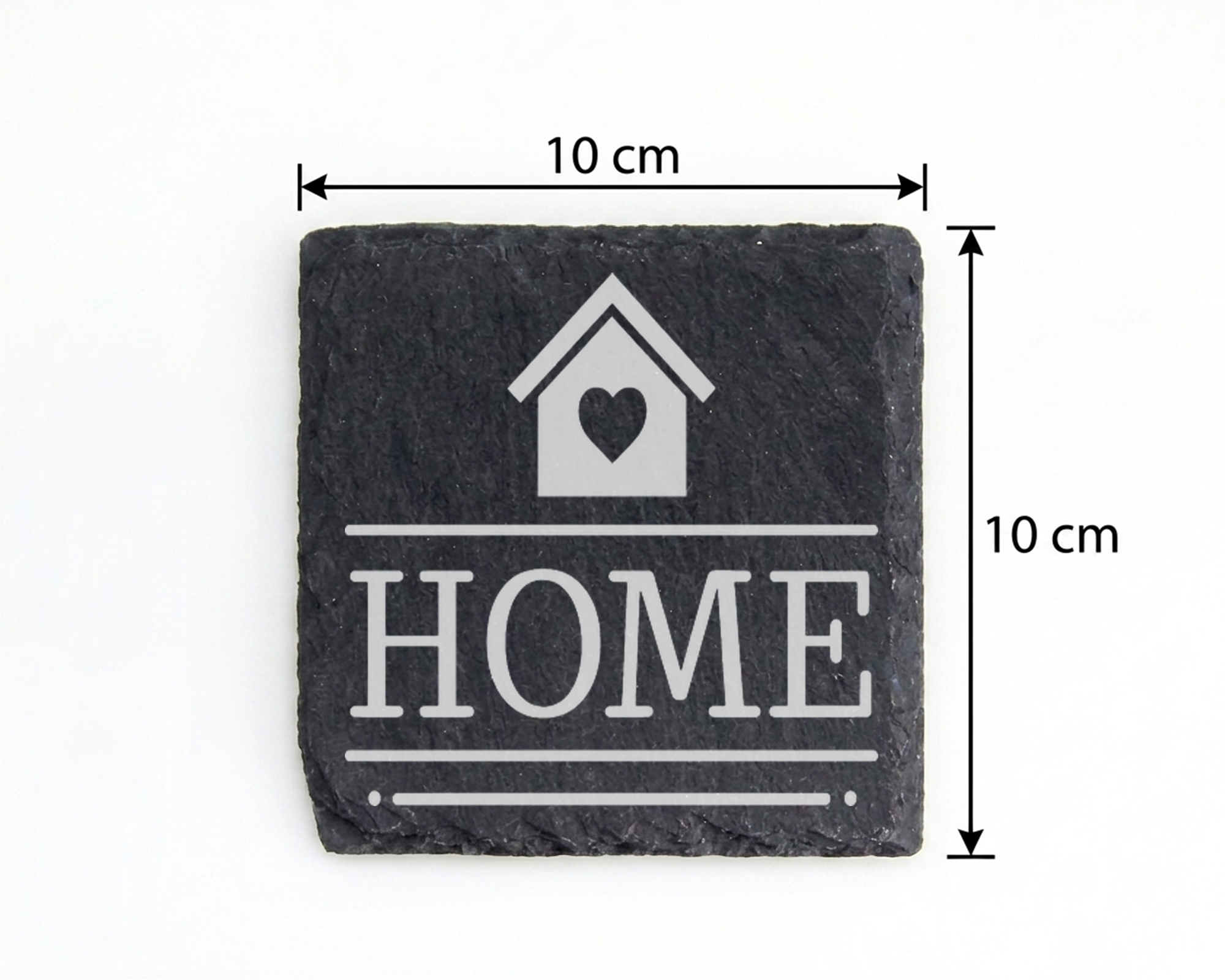 Schiefertafel Untersetzer HOME Haus mit Herz, Deko für neues Zuhause,  – Bild 4