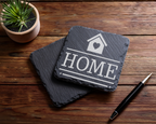 Schiefertafel Untersetzer HOME Haus mit Herz, Deko für neues Zuhause,  – Bild 5