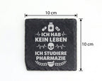 Schiefer Untersetzer Pharmazie Spruch Kein Leben - Geschenk für Studen – Bild 4