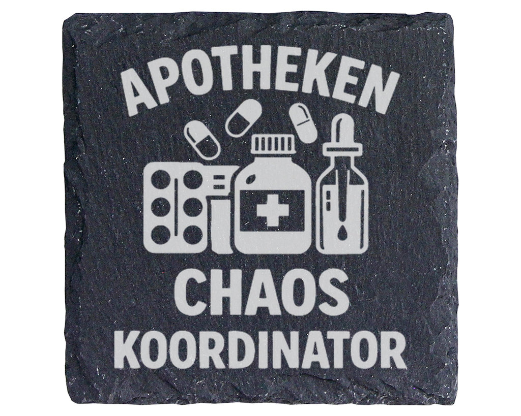 Schiefer Untersetzer Apotheken Chaos Koordinator - Lustiges Geschenk f – Bild 1