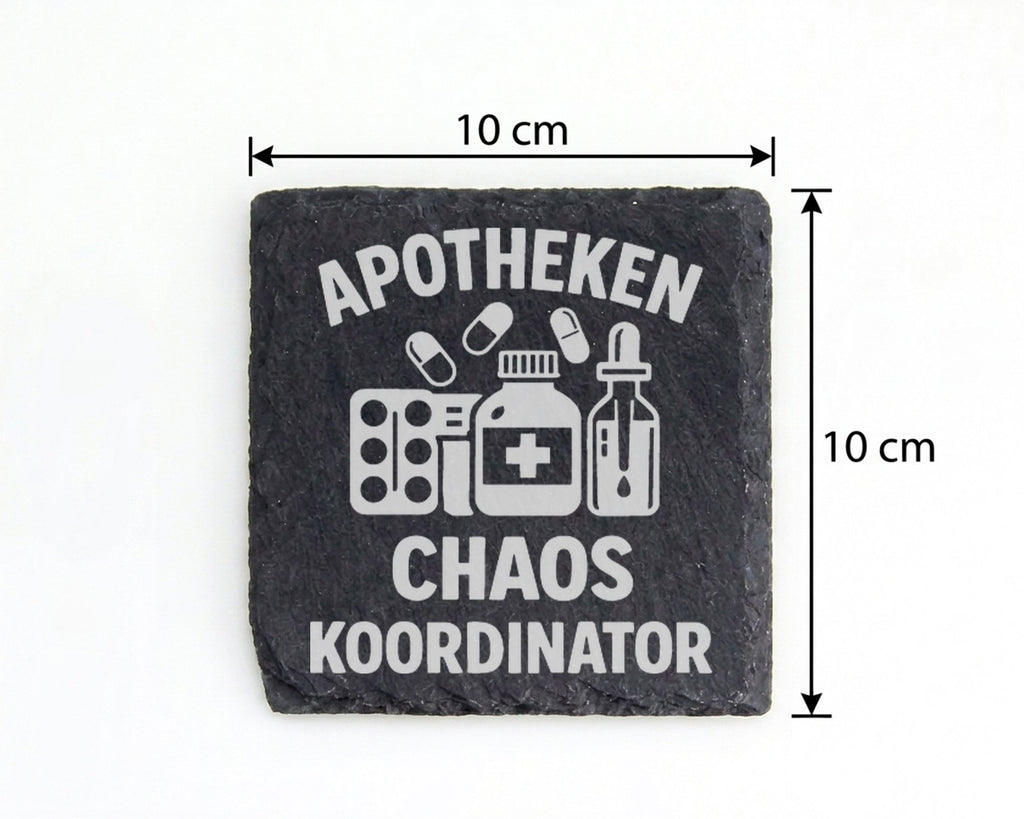 Schiefer Untersetzer Apotheken Chaos Koordinator - Lustiges Geschenk f – Bild 4
