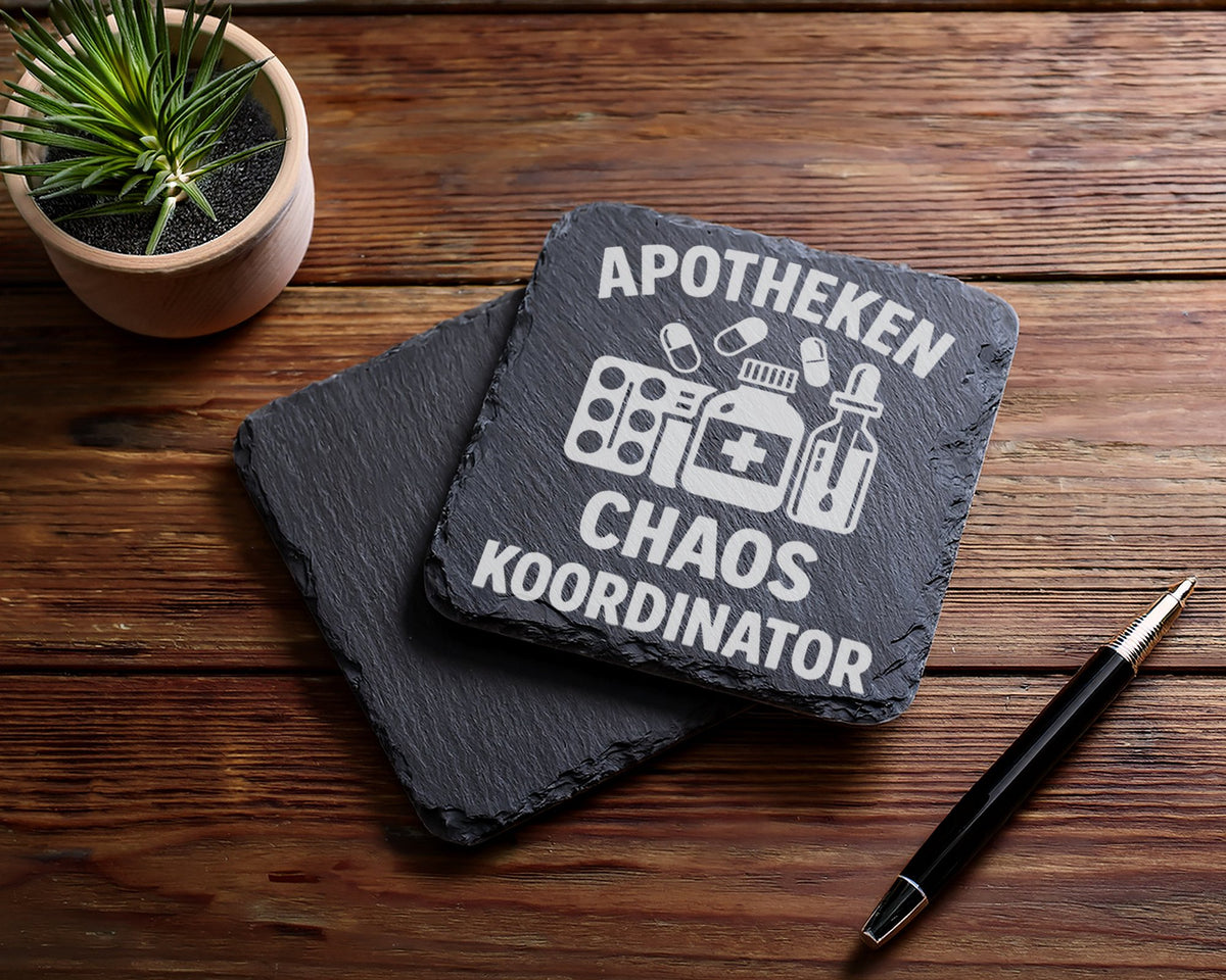 Schiefer Untersetzer Apotheken Chaos Koordinator - Lustiges Geschenk f – Bild 5