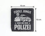 Schiefer Untersetzer Polizei Coole Jungs Spruch - Geschenk für Polizis – Bild 4