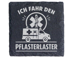 Schiefer Untersetzer Krankenwagen Ich Fahr Den Pflasterlaster - Gesche – Bild 1